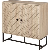 HOMCOM Buffet Schrank 2 Türen Holz und metallische Füße Schwarz 80L x 29,5B x 80H cm   Aosom von HOMCOM