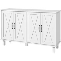 HOMCOM Buffet Sideboard Landhaus-Stil Küchenschrank 2 Doppeltürschrank mit verstellbaren Regalen 120 x 37 x 75 cm - weiß Aosom HOMCOM Buffet Sideboard Landhaus-Stil Küchenschrank 2 Doppeltürschrank mit verstellbaren Regalen 120 x 37 x 75 cm - weiß Aosom von HOMCOM