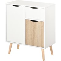HOMCOM Buffet Sideboard skandinavisches Design 2 Schränke Schublade Holz Weiß helles Eichenholz Aosom HOMCOM Buffet Sideboard skandinavisches Design 2 Schränke Schublade Holz Weiß helles Eichenholz Aosom von HOMCOM