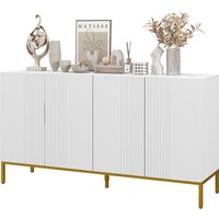 HOMCOM Buffet Sideboard zeitgenössisches grafisches Design 2 Schränke Tür höhenverstellbare Regale Weiß Gold Aosom HOMCOM Buffet Sideboard zeitgenössisches grafisches Design 2 Schränke Tür höhenverstellbare Regale Weiß Gold Aosom von HOMCOM