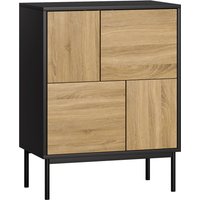 HOMCOM Buffet Wohnzimmer Aufbewahrungsschrank Küchenschrank mit Drucktüren und 4 Fächern Moderner Stil Buffet für Esszimmer und Wohnzimmer, 60 x 35 x 78 cm, schwarz und natürliche Holzoptik   Aosom HOMCOM Buffet Wohnzimmer Aufbewahrungsschrank Küchenschrank mit Drucktüren und 4 Fächern Moderner Stil Buffet für Esszimmer und Wohnzimmer, 60 x 35 x 78 cm, schwarz und natürliche Holzoptik   Aosom von HOMCOM