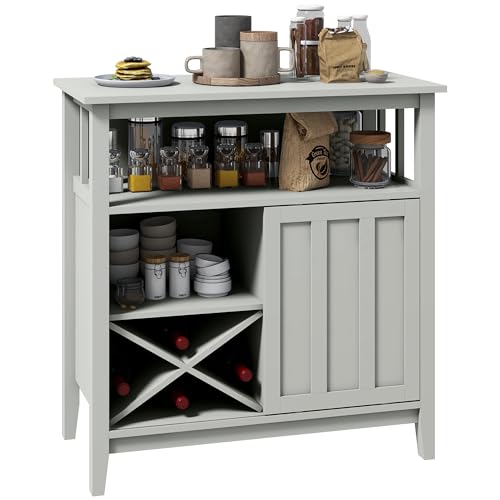 HOMCOM Buffet de Cuisine Küchenanrichte, Holzwerkstoff, grau, 80x40x82cm von HOMCOM