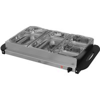 HOMCOM Buffetwärmer 6,8L Warmhalteplatte 300 Watt Edelstahl Speisewärmer mit Einstellbarer Thermostat Chafing Dish für Partys Buffets Familienessen   Aosom von HOMCOM