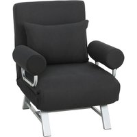 HOMCOM Chauffeuse-Sessel Schlafsofa klappbar 1 Person hoher Komfort Lenden- & Armlehnenkissen Metallfüße Leinen Schwarz Aosom HOMCOM Chauffeuse-Sessel Schlafsofa klappbar 1 Person hoher Komfort Lenden- & Armlehnenkissen Metallfüße Leinen Schwarz Aosom von HOMCOM