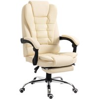 HOMCOM Chefsessel Bürostuhl mit Fußstütze, höhenverstellbarer Schreibtischstuhl mit Neigefunktion & Armlehnen, Kunstleder, ergonomisch   Aosom.de von HOMCOM