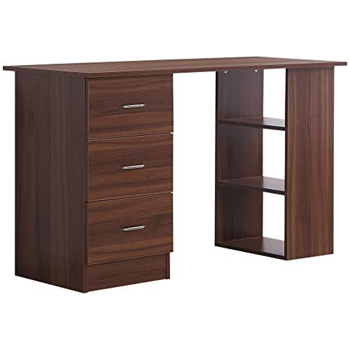 HOMCOM Computerschreibtisch Multifunktionstisch 3 Schubladen 2 Regale ABM. 120L x 49l x 72H cm MDF Aussehen Nussbaum HOMCOM Computerschreibtisch Multifunktionstisch 3 Schubladen 2 Regale ABM. 120L x 49l x 72H cm MDF Aussehen Nussbaum von HOMCOM