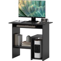 HOMCOM Computertisch, Schreibtisch mit offenen Fächern und Ablageflächen, Bürotisch, Kinderschreibtisch, PC Tisch für Büro, Arbeitszimmer, 80 x 45 x 75 cm, Schwarz   Aosom von HOMCOM