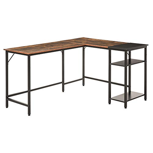 HOMCOM Computertisch Industriedesign Eckschreibtisch 2 Ablagen CPU-Druckerhalter Altholzoptik Metall Schwarz HOMCOM Computertisch Industriedesign Eckschreibtisch 2 Ablagen CPU-Druckerhalter Altholzoptik Metall Schwarz von HOMCOM