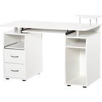 HOMCOM Computertisch Multimedia Mehrzweck Aufbewahrung 120L x 55B x 85H cm in weißem Holz Aosom HOMCOM Computertisch Multimedia Mehrzweck Aufbewahrung 120L x 55B x 85H cm in weißem Holz Aosom von HOMCOM