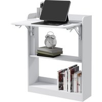 HOMCOM Computertisch Schreibtisch Arbeitstisch mit klappbarer Tischplatte und 3 Regalböden Platzsparend 63 x 55,5 x 82 cm Weiß Aosom HOMCOM Computertisch Schreibtisch Arbeitstisch mit klappbarer Tischplatte und 3 Regalböden Platzsparend 63 x 55,5 x 82 cm Weiß Aosom von HOMCOM