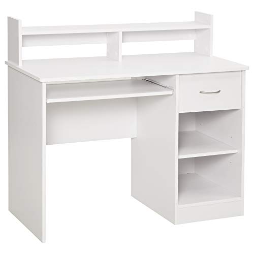 HOMCOM Computertisch Schreibtisch Bürotisch Gamingtisch PC-Tisch mit Schublade E1 Spanplatte Weiß 104 x 48 x 95,5 cm HOMCOM Computertisch Schreibtisch Bürotisch Gamingtisch PC-Tisch mit Schublade E1 Spanplatte Weiß 104 x 48 x 95,5 cm von HOMCOM