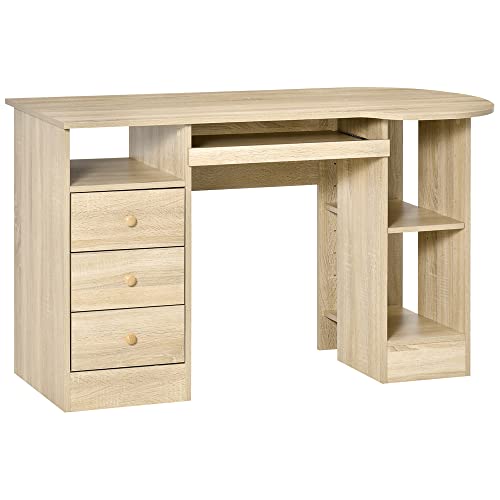 HOMCOM Computertisch Schreibtisch Bürotisch Home Office Arbeitstisch mit Ablagen Schubladen Natur 125 x 60 x 74 cm HOMCOM Computertisch Schreibtisch Bürotisch Home Office Arbeitstisch mit Ablagen Schubladen Natur 125 x 60 x 74 cm von HOMCOM