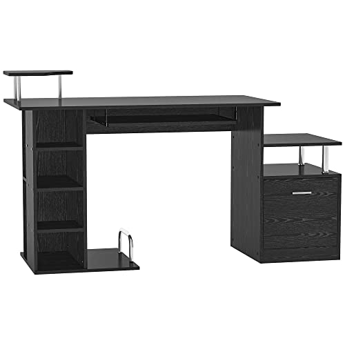 HOMCOM Computertisch Schreibtisch Bürotisch PC Tisch Arbeitstisch mit Schublade und Aktenhalterung 152 × 60 × 88 cm HOMCOM Computertisch Schreibtisch Bürotisch PC Tisch Arbeitstisch mit Schublade und Aktenhalterung 152 × 60 × 88 cm von HOMCOM