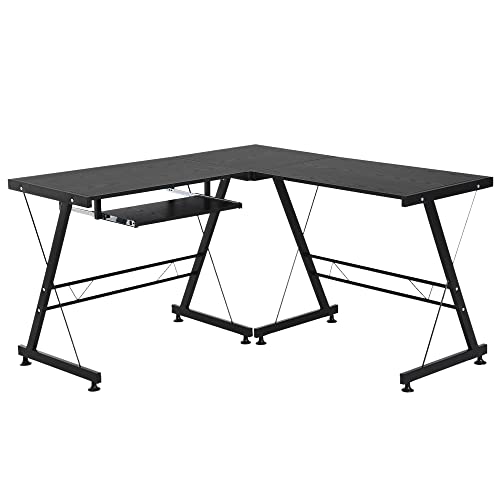 HOMCOM Computertisch Schreibtisch Flexible Arbeitsstation MDF Stahl Schwarz 210 x 50 x 73,5 cm HOMCOM Computertisch Schreibtisch Flexible Arbeitsstation MDF Stahl Schwarz 210 x 50 x 73,5 cm von HOMCOM