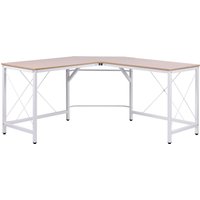 HOMCOM L-Schreibtisch Eckschreibtisch 150x150x76cm Winkelschreibtisch aus MDF in Naturfarbe für Home Office & Arbeitszimmer   Aosom.de von HOMCOM
