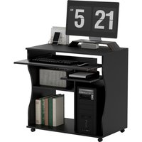 HOMCOM Computertisch Schreibtisch mit Rollen Bürotisch mit Tastaturablage, Ablage, PC Tisch Schwarz 80 x 48 x 75 cm Aosom HOMCOM Computertisch Schreibtisch mit Rollen Bürotisch mit Tastaturablage, Ablage, PC Tisch Schwarz 80 x 48 x 75 cm Aosom von HOMCOM