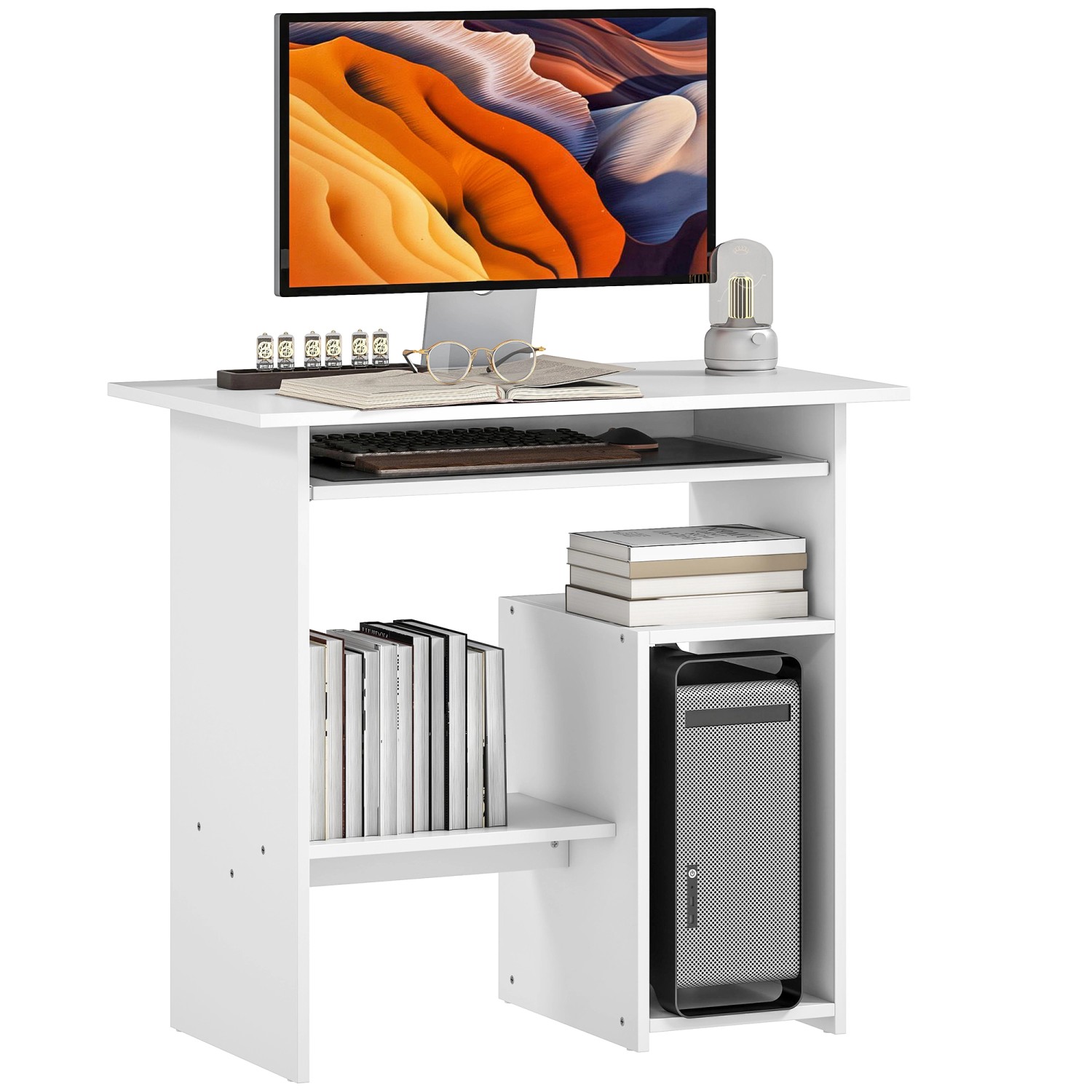 HOMCOM Computertisch Spanplatte 80L x 45B x 75H cm Weiß HOMCOM Computertisch Spanplatte 80L x 45B x 75H cm Weiß von HOMCOM