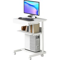 HOMCOM Computertisch auf Rollen, Schreibtisch mit Stauraum 56 x 51 cm mit Schublade, Fach und CPU-Halter, Computertisch zum Lernen für kleine Räume Schlafzimmer, Weiß Aosom HOMCOM Computertisch auf Rollen, Schreibtisch mit Stauraum 56 x 51 cm mit Schublade, Fach und CPU-Halter, Computertisch zum Lernen für kleine Räume Schlafzimmer, Weiß Aosom von HOMCOM