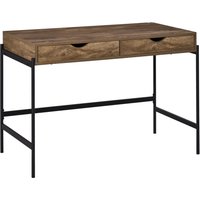 HOMCOM Computertisch im Industriestil Bürotisch mit Schubladen 110x55x75 cm MDF Metall Braun Schwarz für Home-Office   Aosom.de von HOMCOM