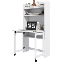 HOMCOM Computertisch mit Stauräumen, klappbarer Platte und 2 Rollen für Schlafzimmer, Wohnzimmer und Haus, 80 x 69 x 153 cm, Weiß Aosom HOMCOM Computertisch mit Stauräumen, klappbarer Platte und 2 Rollen für Schlafzimmer, Wohnzimmer und Haus, 80 x 69 x 153 cm, Weiß Aosom von HOMCOM