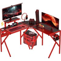 HOMCOM Computertisch mit höhenverstellbarer Monitorablage Schreibtisch mit Becherhalter Kopfhörerhaken L-förmiger Bürotisch mit K-Förmiger    Aosom von HOMCOM