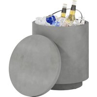HOMCOM Cool Bar Beistelltisch mit abnehmbarer Tischplatte 10 L Getränkekühler, Bistrotisch kleiner Terrassentisch für Party, Camping, Hellgrau   Aosom von HOMCOM