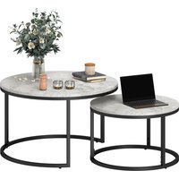 HOMCOM Couchtisch 2er-Set Beistelltisch mit Metallgestell stapelbar Sofatisch für Wohnzimmer und Schlafzimmer Grau Aosom.de HOMCOM Couchtisch 2er-Set Beistelltisch mit Metallgestell stapelbar Sofatisch für Wohnzimmer und Schlafzimmer Grau Aosom.de von HOMCOM