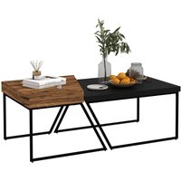 HOMCOM Couchtisch 2er Set Beistelltisch mit Stahlrahmen, Industriedesign Schwarz HOMCOM Couchtisch 2er Set Beistelltisch mit Stahlrahmen, Industriedesign Schwarz von HOMCOM