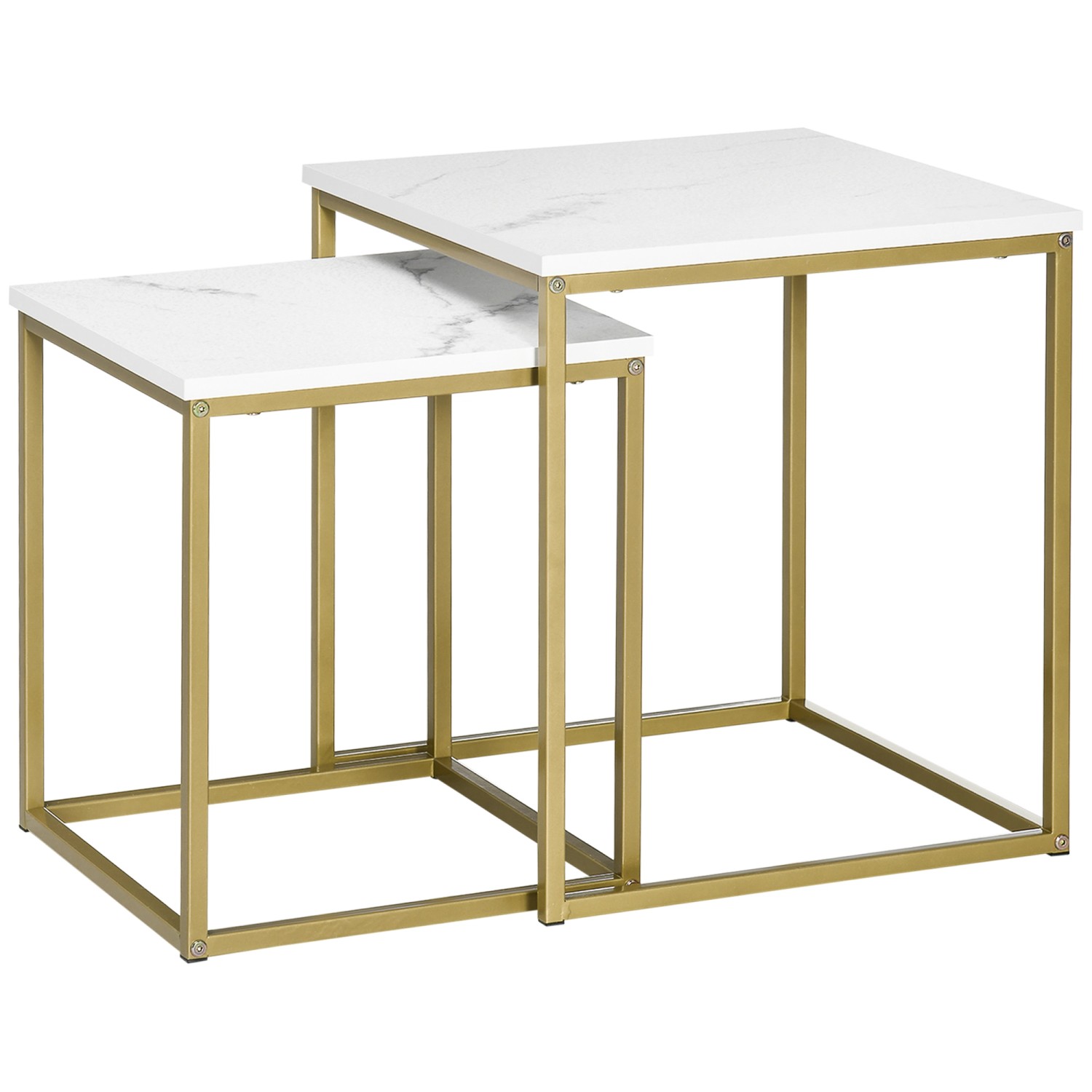 HOMCOM Couchtisch 2er-Set mit Marmoroptik Stahlrahmen Wohnzimmertisch Weiß HOMCOM Couchtisch 2er-Set mit Marmoroptik Stahlrahmen Wohnzimmertisch Weiß von HOMCOM