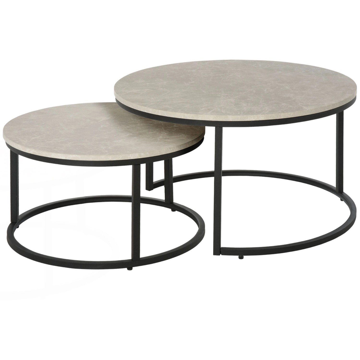 HOMCOM Couchtisch 2er-Set mit Metallgestell Stapelbar für Wohnzimmer Grau HOMCOM Couchtisch 2er-Set mit Metallgestell Stapelbar für Wohnzimmer Grau von HOMCOM