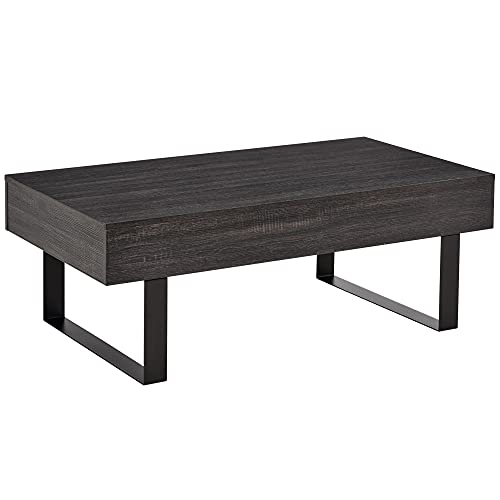 HOMCOM Couchtisch Beistelltisch Sofatisch Fernsehtisch Kaffeetisch Wohnzimmertisch mit Schublade Regale stabiles Stahlgestell einfacher Aufbau modern Holz Spanplatte Metall Dunkelgrau 110x60x40 cm HOMCOM Couchtisch Beistelltisch Sofatisch Fernsehtisch Kaffeetisch Wohnzimmertisch mit Schublade Regale stabiles Stahlgestell einfacher Aufbau modern Holz Spanplatte Metall Dunkelgrau 110x60x40 cm von HOMCOM