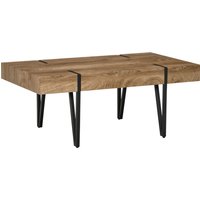 HOMCOM Couchtisch Beistelltisch Sofatisch 105 x 60 x 42 cm mit verstellbaren Fußstützen, Industriedesign aus MDF und Metall, Naturholz   Aosom.de von HOMCOM