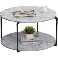 HOMCOM Couchtisch Rund mit Regal Ø 80 x 45H cm Spanplatten Marmorimitat Weiß Metall Schwarz Aosom HOMCOM Couchtisch Rund mit Regal Ø 80 x 45H cm Spanplatten Marmorimitat Weiß Metall Schwarz Aosom von HOMCOM