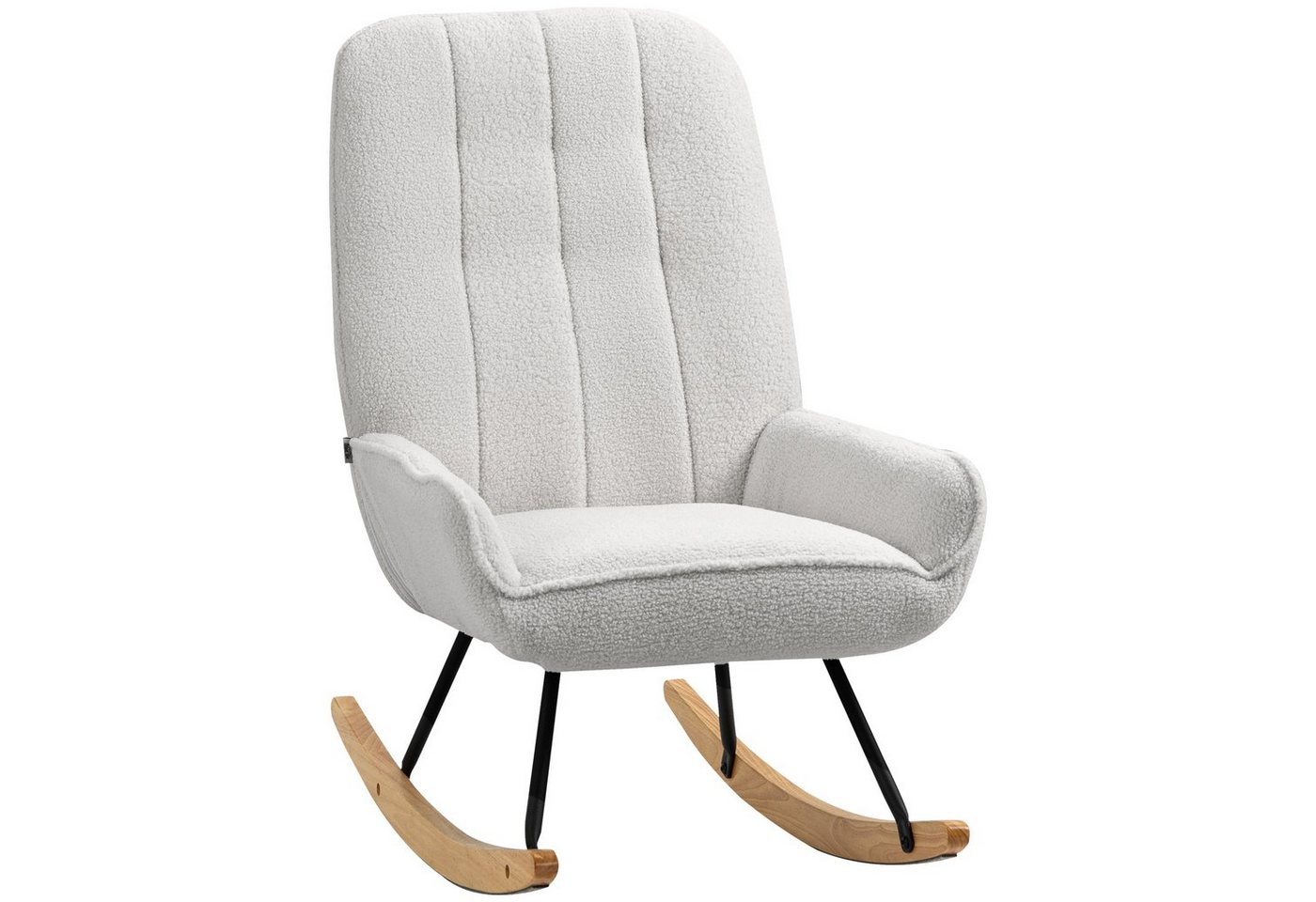 HOMCOM Couchtisch Schwingsessel Gepolsterter Relaxstuhl bis 150 kg Belastbar (Schaukelsessel, 1-St), für Wohnzimmer, Schlafzimmer, Sherpa Vlies, Grau von HOMCOM