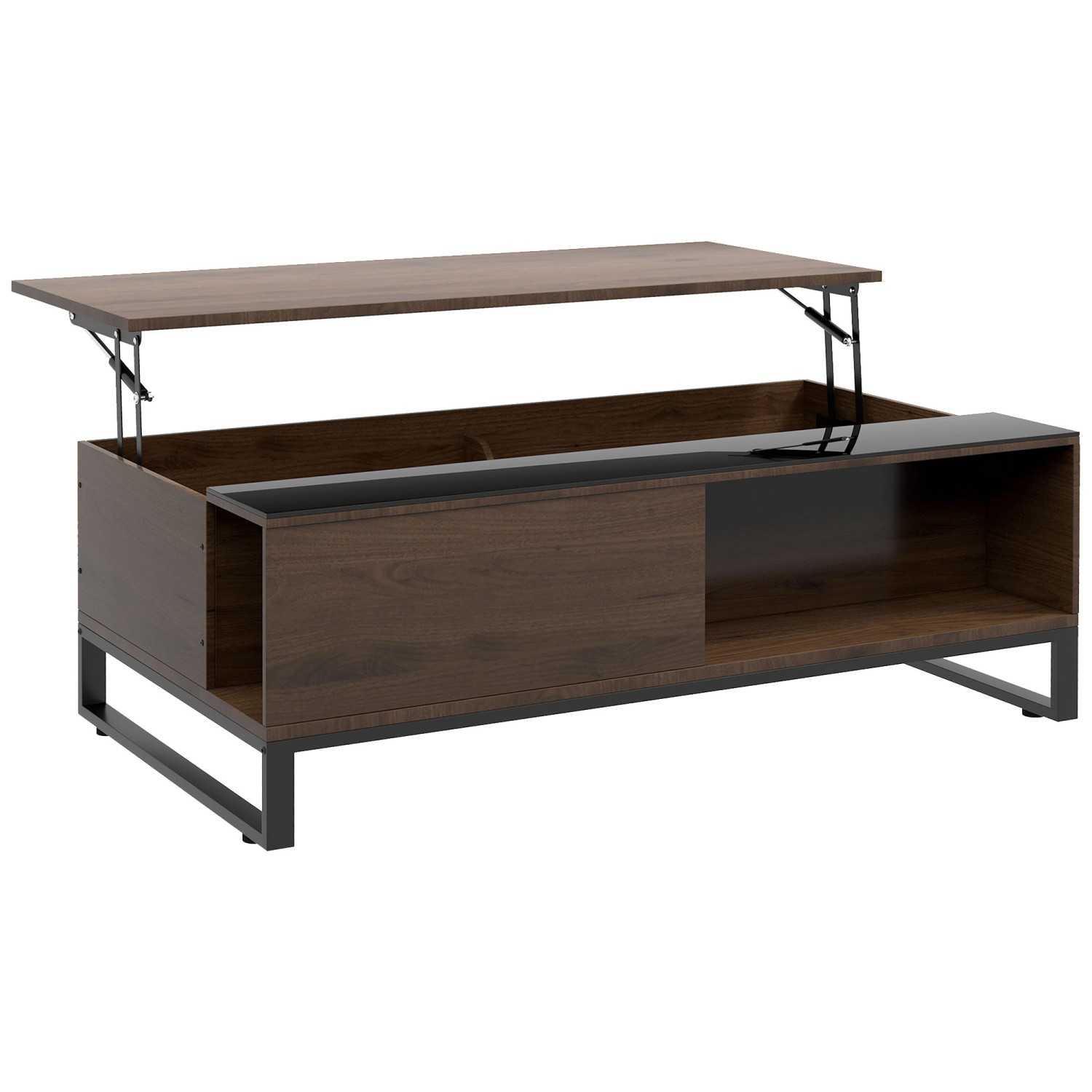 HOMCOM Couchtisch Stahl Gehärtetes Glas WalnussSchwarz 102L x 58B x 35,5H cm HOMCOM Couchtisch Stahl Gehärtetes Glas WalnussSchwarz 102L x 58B x 35,5H cm von HOMCOM