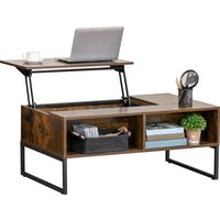HOMCOM Couchtisch Wohnzimmertisch mit höhenverstellbarer Platte, Spanplatte, Braun, 100x60x40cm Aosom HOMCOM Couchtisch Wohnzimmertisch mit höhenverstellbarer Platte, Spanplatte, Braun, 100x60x40cm Aosom von HOMCOM
