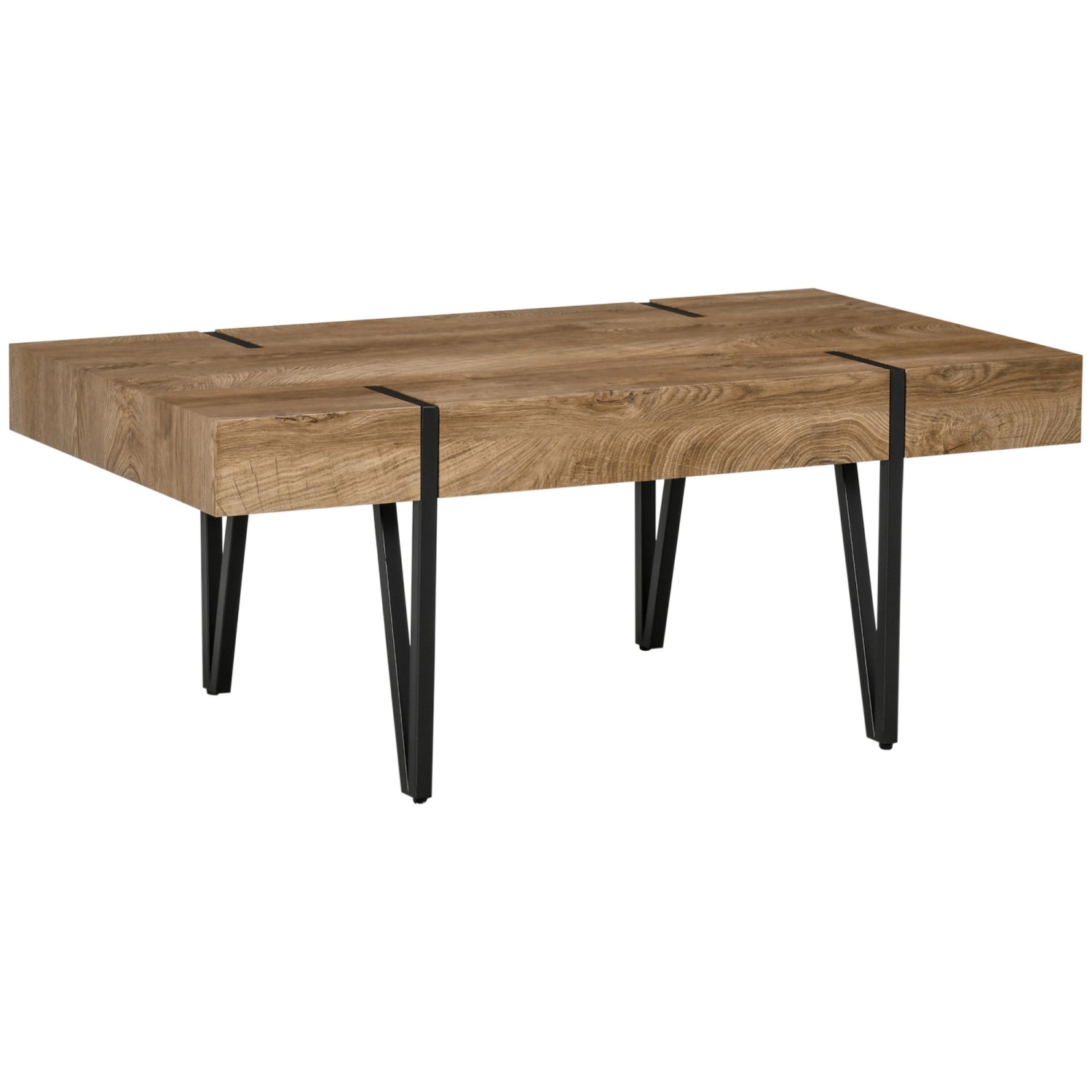 HOMCOM Couchtisch mit Verstellbaren Fußstützen MDF Metall Naturholz 105 x 60 x 42cm HOMCOM Couchtisch mit Verstellbaren Fußstützen MDF Metall Naturholz 105 x 60 x 42cm von HOMCOM