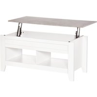 HOMCOM Couchtisch mit klappbarer Tischplatte und 2 Fächern aus Holz in Weiß Aosom HOMCOM Couchtisch mit klappbarer Tischplatte und 2 Fächern aus Holz in Weiß Aosom von HOMCOM