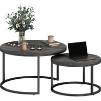HOMCOM Couchtisch rund 2er Set Stapelbarer Beistelltisch mit Metallrahmen, Wohnzimmertisch mit Holzoptik Kaffeetisch für Wohnzimmer Schlafzimmer Schwarz Aosom HOMCOM Couchtisch rund 2er Set Stapelbarer Beistelltisch mit Metallrahmen, Wohnzimmertisch mit Holzoptik Kaffeetisch für Wohnzimmer Schlafzimmer Schwarz Aosom von HOMCOM