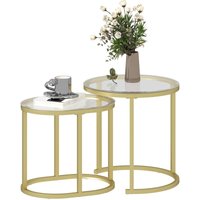 HOMCOM Beistelltisch Nachttisch, Couchtisch mit Stahlrahmen, Wohnzimmertisch Sofatisch Kaffeetisch für Wohnzimmer Schlafzimmer 50 x 50 x 50,5 cm Gold HOMCOM Beistelltisch Nachttisch, Couchtisch mit Stahlrahmen, Wohnzimmertisch Sofatisch Kaffeetisch für Wohnzimmer Schlafzimmer 50 x 50 x 50,5 cm Gold von HOMCOM