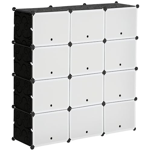 HOMCOM DIY Regalsystem mit 12 Würfeln stapelbar DIY-Würfelregal Schuhregal Aufbewahrungsregal Standregal Kleiderschrank von Büchern Spielzeug Schuhen Kunststoff Stahl Schwarz+Weiß 125 x 32 x 125 cm HOMCOM DIY Regalsystem mit 12 Würfeln stapelbar DIY-Würfelregal Schuhregal Aufbewahrungsregal Standregal Kleiderschrank von Büchern Spielzeug Schuhen Kunststoff Stahl Schwarz+Weiß 125 x 32 x 125 cm von HOMCOM