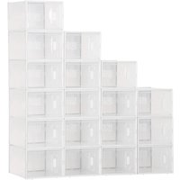 HOMCOM DIY Schuhbox Schuhkartons mit 8 Fächern Aufbewahrungsbox Transparent von HOMCOM