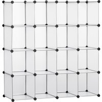 HOMCOM DIY Würfel Regalsystem 16 Würfel Aufbewahrungsbox Kunststoffschrank Weiß 125x32x125cm ideal für Kinderzimmer & Wohnzimmer   Aosom.de von HOMCOM
