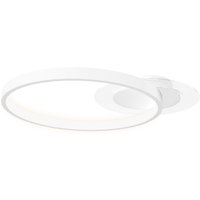HOMCOM Deckenlampe, Deckenleuchte mit Zwei-Ring-Design, Runde Deckenbeleuchtung für Schlafzimmer Wohnzimmer 50 x 40 x 7,4 cm, Weiß   Aosom von HOMCOM