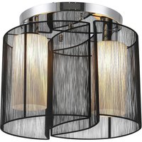 HOMCOM Deckenlampe 2-flammig schwarz Glas Stoff Stahl H/D: ca. 33x48 cm E27 2 Brennstellen HOMCOM Deckenlampe 2-flammig schwarz Glas Stoff Stahl H/D: ca. 33x48 cm E27 2 Brennstellen von HOMCOM