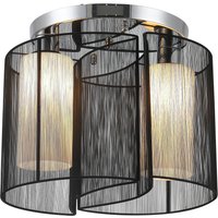HOMCOM Deckenlampe vintage Deckenleuchte 2 flammig Deckenlicht Lampe 2 x E27-Fassung Schwarz Ø47,5 x 33H cm (Ohne Glühbirnen) von HOMCOM