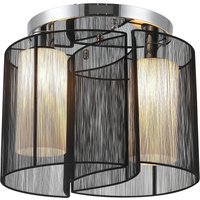 HOMCOM Deckenlampe Vintage 2-flammige Deckenleuchte E27 Fassung Schwarz Ø47,5x33 cm ohne Glühbirnen für Wohnzimmer & Esszimmer   Aosom.de von HOMCOM
