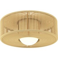 HOMCOM Deckenleuchte, Boho-Deckenlampe Hängend mit G9 LED Fassung, Runde Deckenbeleuchtung mit Lampenschirm aus Hanfseil, für Schlafzimmer Wohnzimmer, Hellbraun   Aosom von HOMCOM