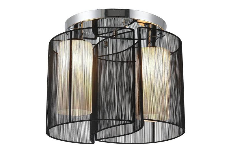 HOMCOM Deckenleuchte Deckenlampe vintage Deckenleuchte 2 flammig Deckenlicht Lampe, E27, 2 x E27-Fassung Schwarz Ø47,5 x 33H cm (Ohne Glühbirnen) von HOMCOM