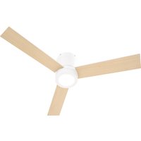 HOMCOM Deckenventilator mit Beleuchtung, Fernbedienung, 48 W Deckenleuchte mit Ventilator, 112 cm leise dimmbar Deckenlampe mit Timer, 3 Geschwindigkeiten, für Wohn-, Schlaf- und Esszimmer, Weiß   Aosom von HOMCOM